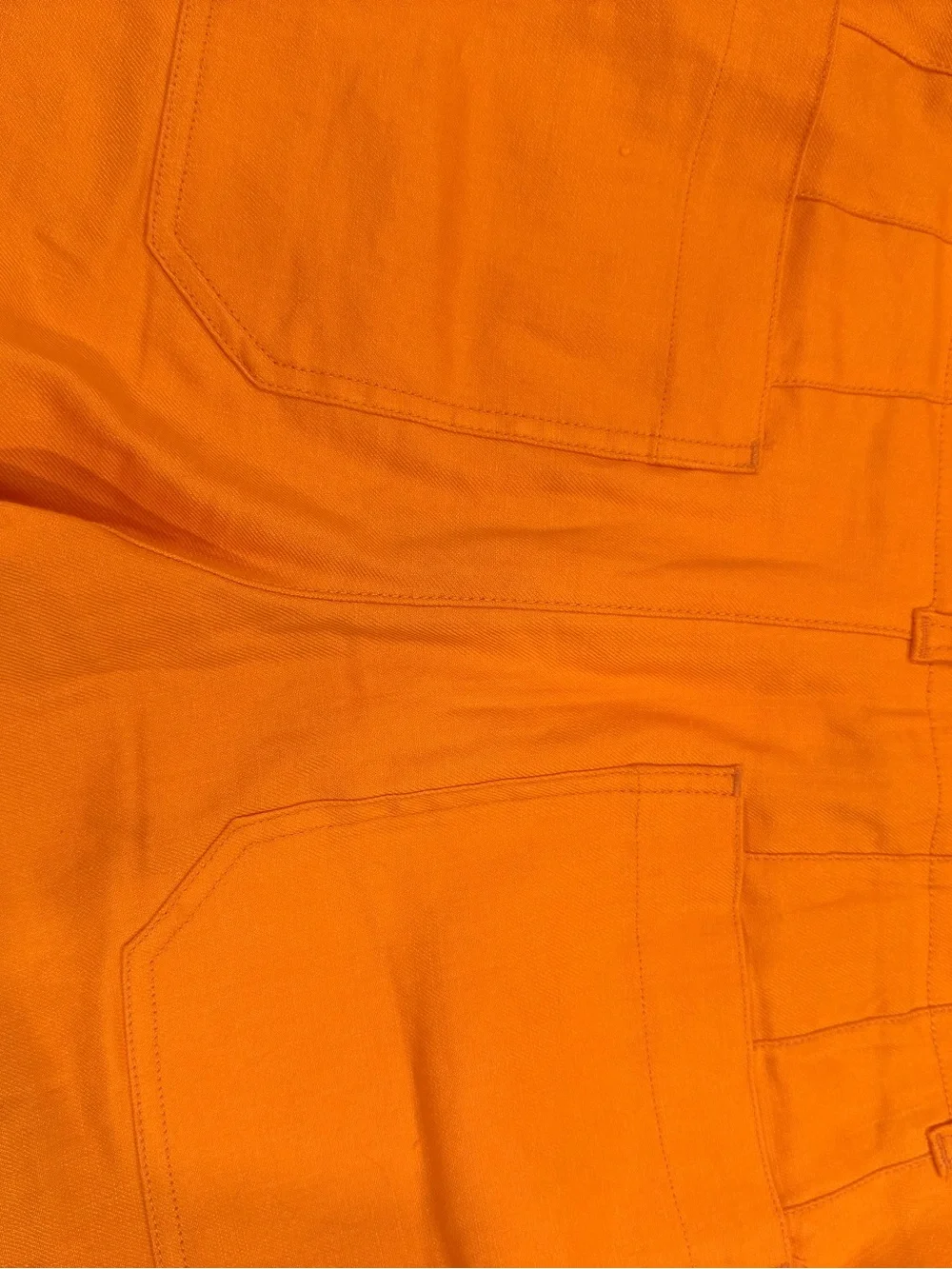 Maeve High-Waist Patch Pocket Shorts — Bright Orange